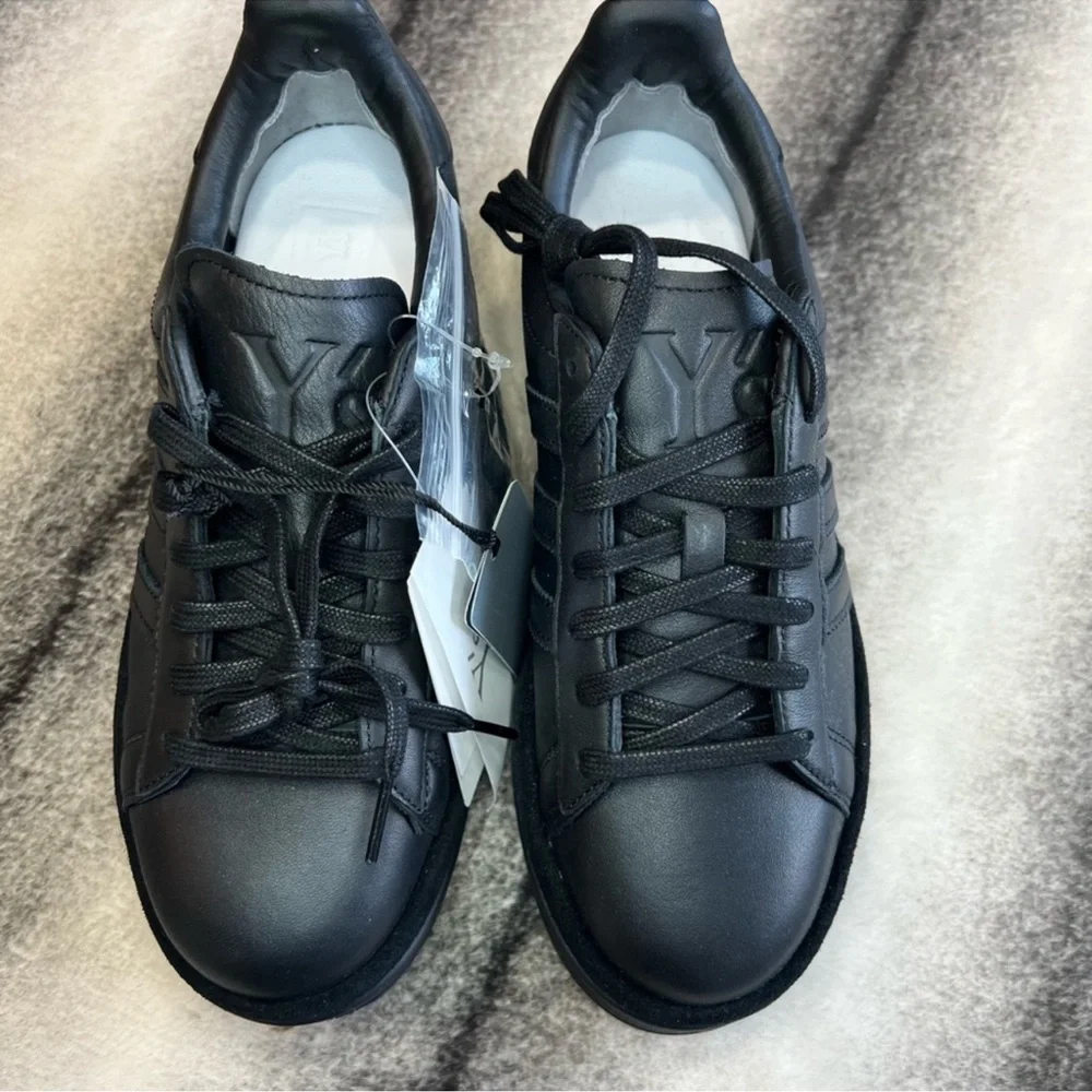 Y’s by Yohji Yamamoto Y’s adidas Wedge Stan Black Leather Sneakers